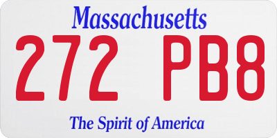 MA license plate 272PB8