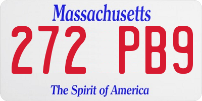 MA license plate 272PB9