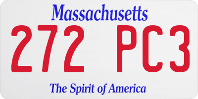 MA license plate 272PC3