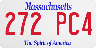 MA license plate 272PC4