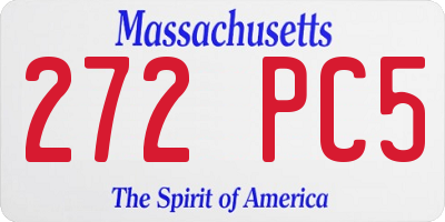 MA license plate 272PC5