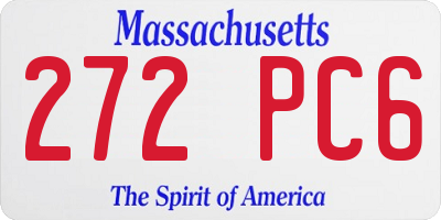 MA license plate 272PC6