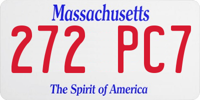 MA license plate 272PC7