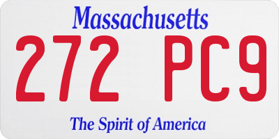 MA license plate 272PC9