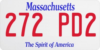MA license plate 272PD2