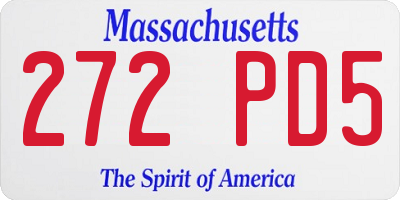 MA license plate 272PD5