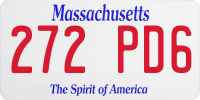 MA license plate 272PD6