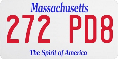 MA license plate 272PD8
