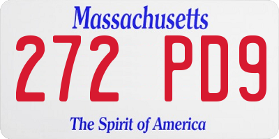 MA license plate 272PD9