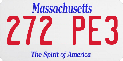MA license plate 272PE3