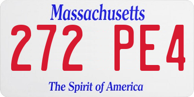 MA license plate 272PE4