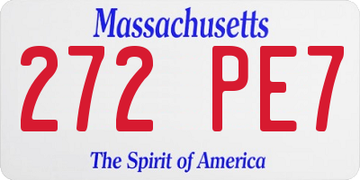 MA license plate 272PE7