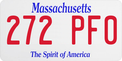 MA license plate 272PF0