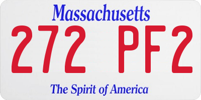 MA license plate 272PF2