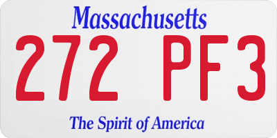 MA license plate 272PF3