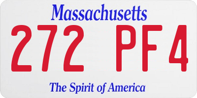 MA license plate 272PF4