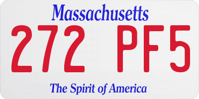 MA license plate 272PF5