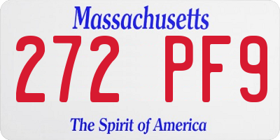 MA license plate 272PF9