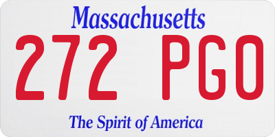 MA license plate 272PG0