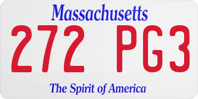 MA license plate 272PG3