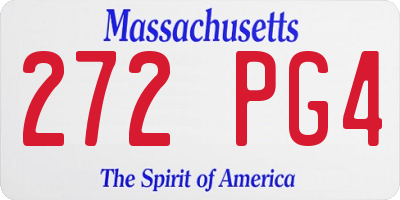 MA license plate 272PG4
