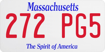 MA license plate 272PG5