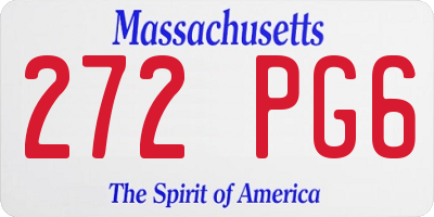 MA license plate 272PG6