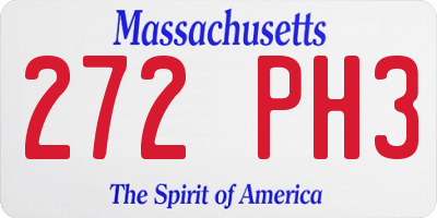 MA license plate 272PH3