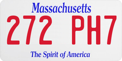 MA license plate 272PH7