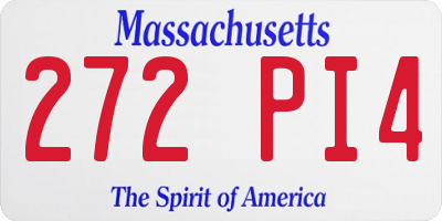 MA license plate 272PI4