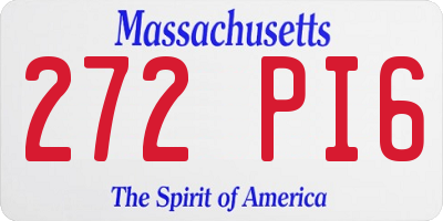 MA license plate 272PI6
