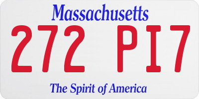 MA license plate 272PI7