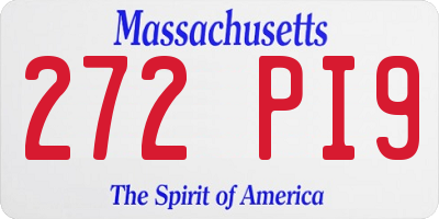 MA license plate 272PI9