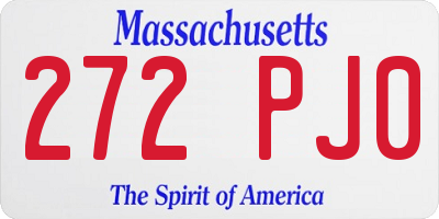 MA license plate 272PJ0