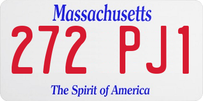 MA license plate 272PJ1