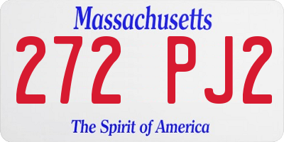 MA license plate 272PJ2