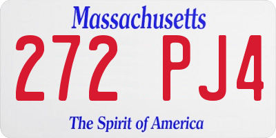 MA license plate 272PJ4
