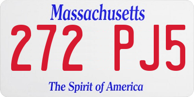 MA license plate 272PJ5