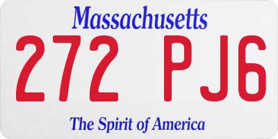 MA license plate 272PJ6