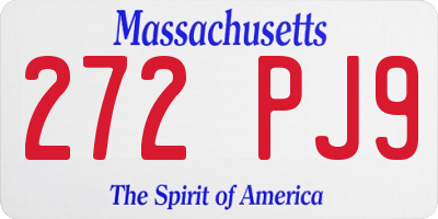 MA license plate 272PJ9