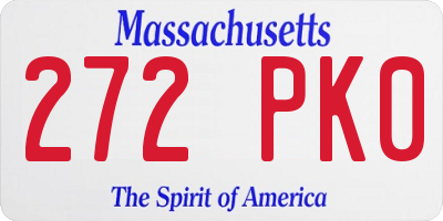 MA license plate 272PK0