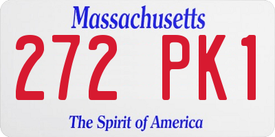 MA license plate 272PK1