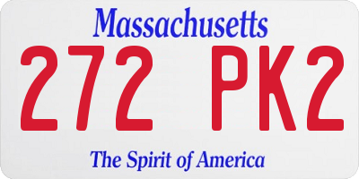 MA license plate 272PK2