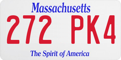 MA license plate 272PK4