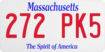 MA license plate 272PK5
