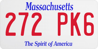 MA license plate 272PK6
