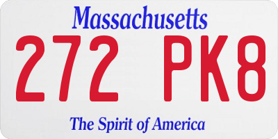 MA license plate 272PK8