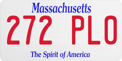 MA license plate 272PL0