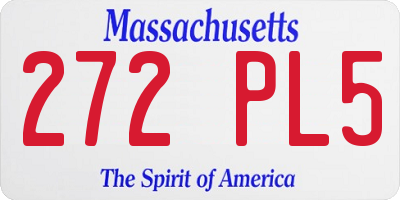 MA license plate 272PL5