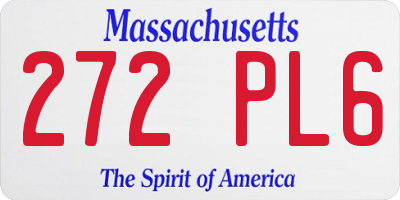 MA license plate 272PL6